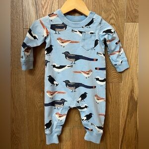 TEA Collection birds infant one-piece outfit
